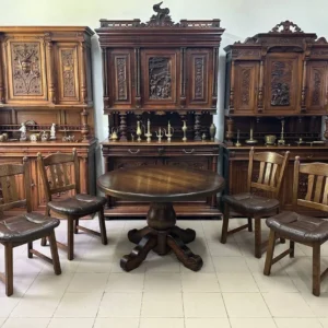 Стіл обідній дубовий круглий