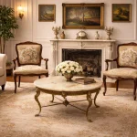 Журнальний стіл з оніксу на бронзових ніжках