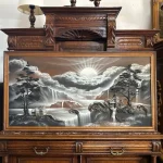 Рельєфна картина з гірським пейзажем