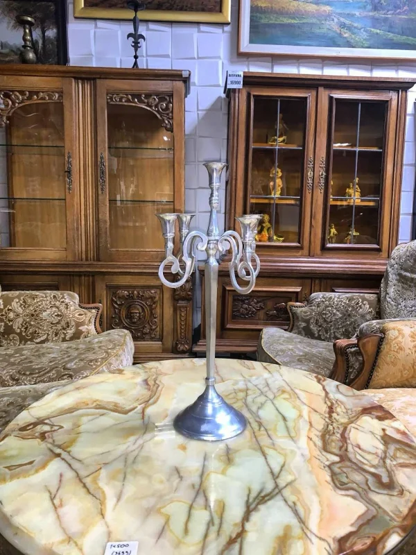 Підсвічник-канделябр «П’ятисвічник» з олова — європейський вінтаж другої половини ХХ ст.